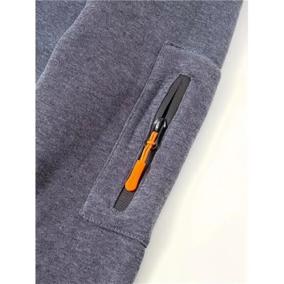 NWT Men's Technical Quarter-Zip Hoodie Navy Blue Utility Pocket Sweatshirt - Picture 4 of 5